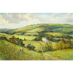 John Barrie Haste (British 1931-2011): Ncmear Harrogate with Armscliffe Crag to the Distan...