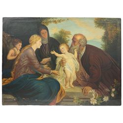 After Erich Correns (German 1821-1877): The Holy Family with St John the Baptist, late 19th century oil on canvas 74cm x 100cm (unframed)
