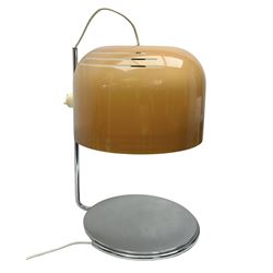 1960s Guzzini style table lamp with plastic lampshade, H51cm
