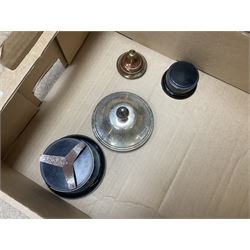 Collection of silver plated and metal trophy cups and winners plaques, all relating to the Burniston and District Show, most engraved with competitions and winner's names, in three boxes 