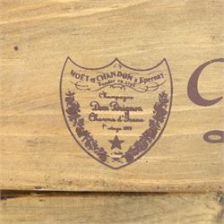Champagne butler’s tray on stand, the wooden tray printed with champagne bottles and brand names, with cutout handles, raised on a folding stand