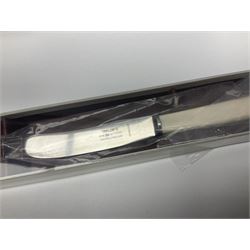 Silver plate including set of six Oneida steak knives with pistol grip handles, in original box, set of six cased cake forks, pair of goblets, etc, together with a pair of Belleek Celtic pattern mugs, 