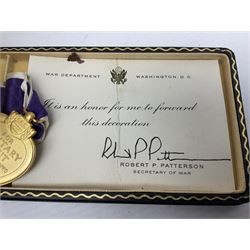 American Purple Heart Medal awarded to 32634848 Charles H. Poppo; cased with identity tags and paperwork; and Bronze Star Medal awarded to U.S. Marine Esteban T. Maranao; cased; American WWII Victory Medal and Asiatic Pacific Campaign Medal