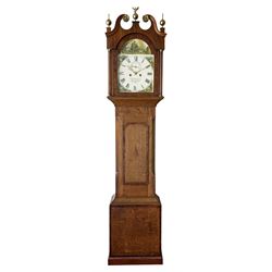 An oak and mahogany longcase clock by Wi