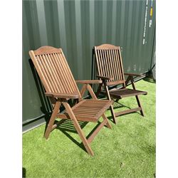 Pair of hardwood folding garden chairs - THIS LOT IS TO BE COLLECTED BY APPOINTMENT FROM DUGGLEBY STORAGE, GREAT HILL, EASTFIELD, SCARBOROUGH, YO11 3TX