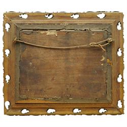 Circle of John Crome (Norwich School 1768-1821): Figures Gathering Firewood by Rural Cottage, oil on panel unsigned 23cm x 29cm