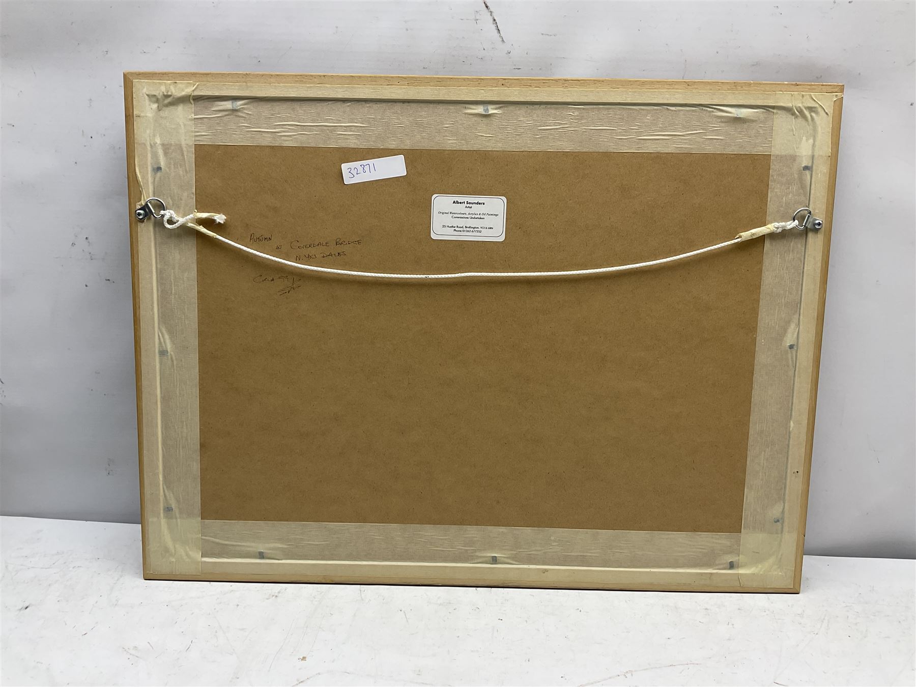 Albert Saunders (Northern British 20th century): 'Autumn at Coverdale Bridge in North Yorkshire Dales', watercolour signed, titled verso 28cm x 41cm