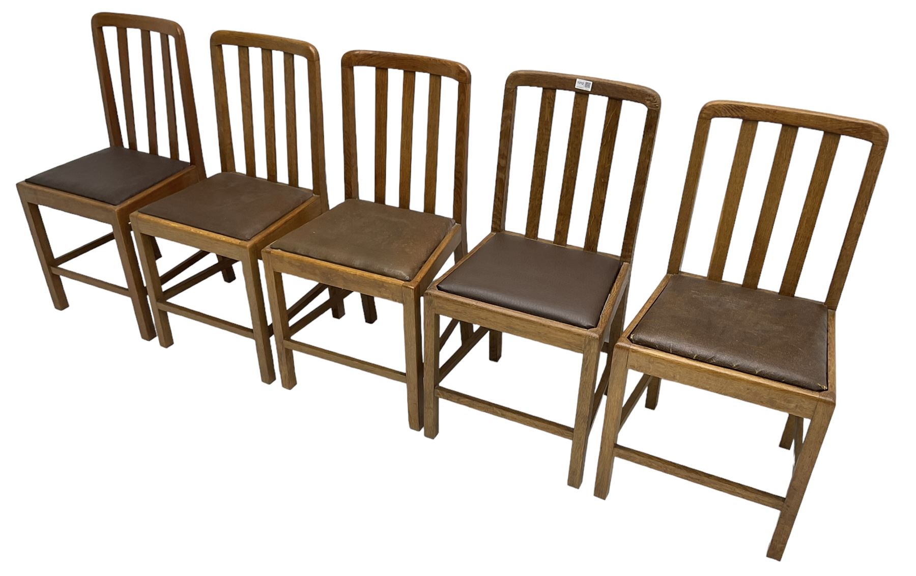 Set of five 20th century oak dining chairs Antique Revival