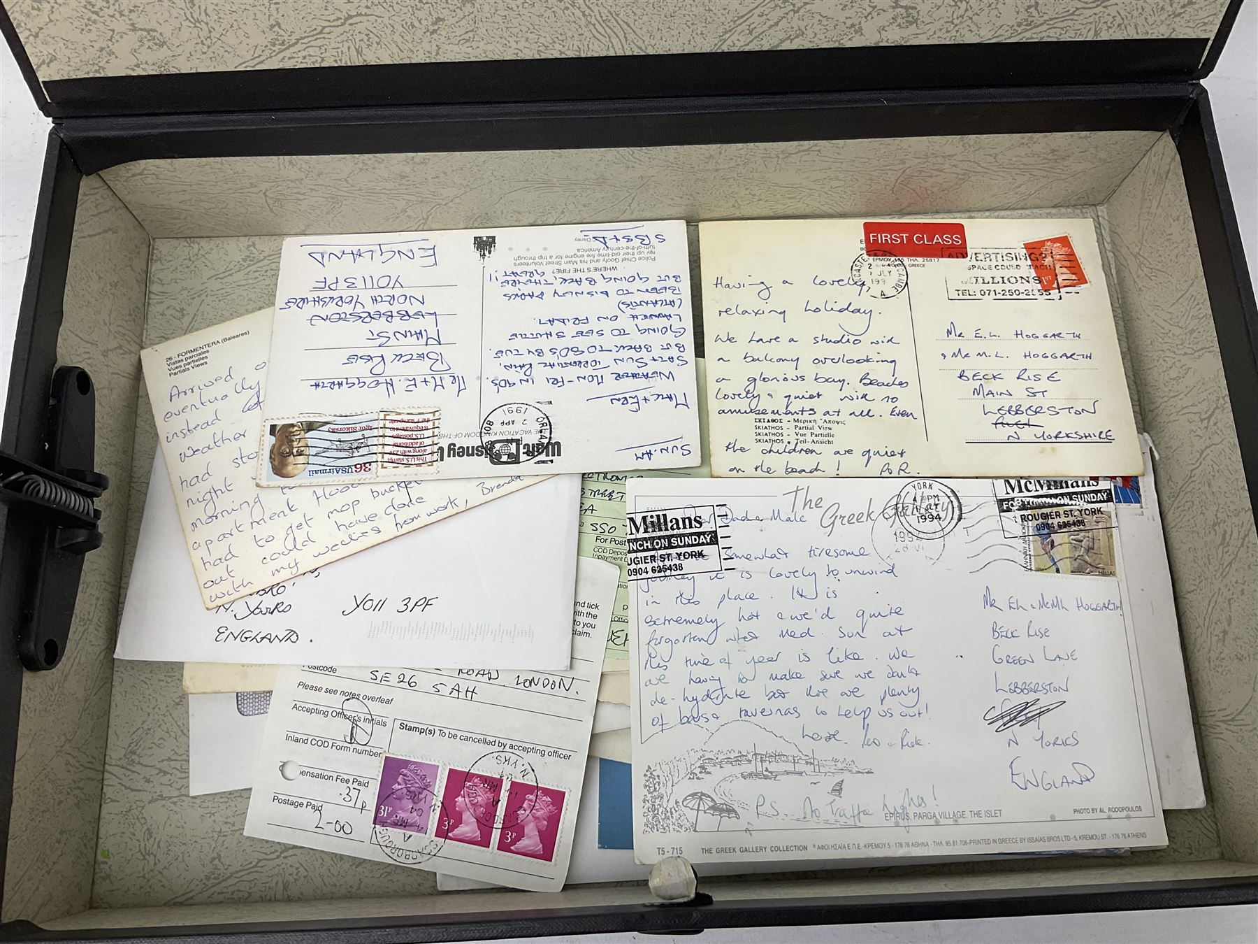 Great British and World Queen Victoria and later stamps, including QV penny black with red MX cancel, various penny reds, King George VI used high values to ten shillings, Australia, Austria, Belgium, Brazil, Cape of Good Hope, small number of Chinese stamps etc, first day covers and other similar items, in one box