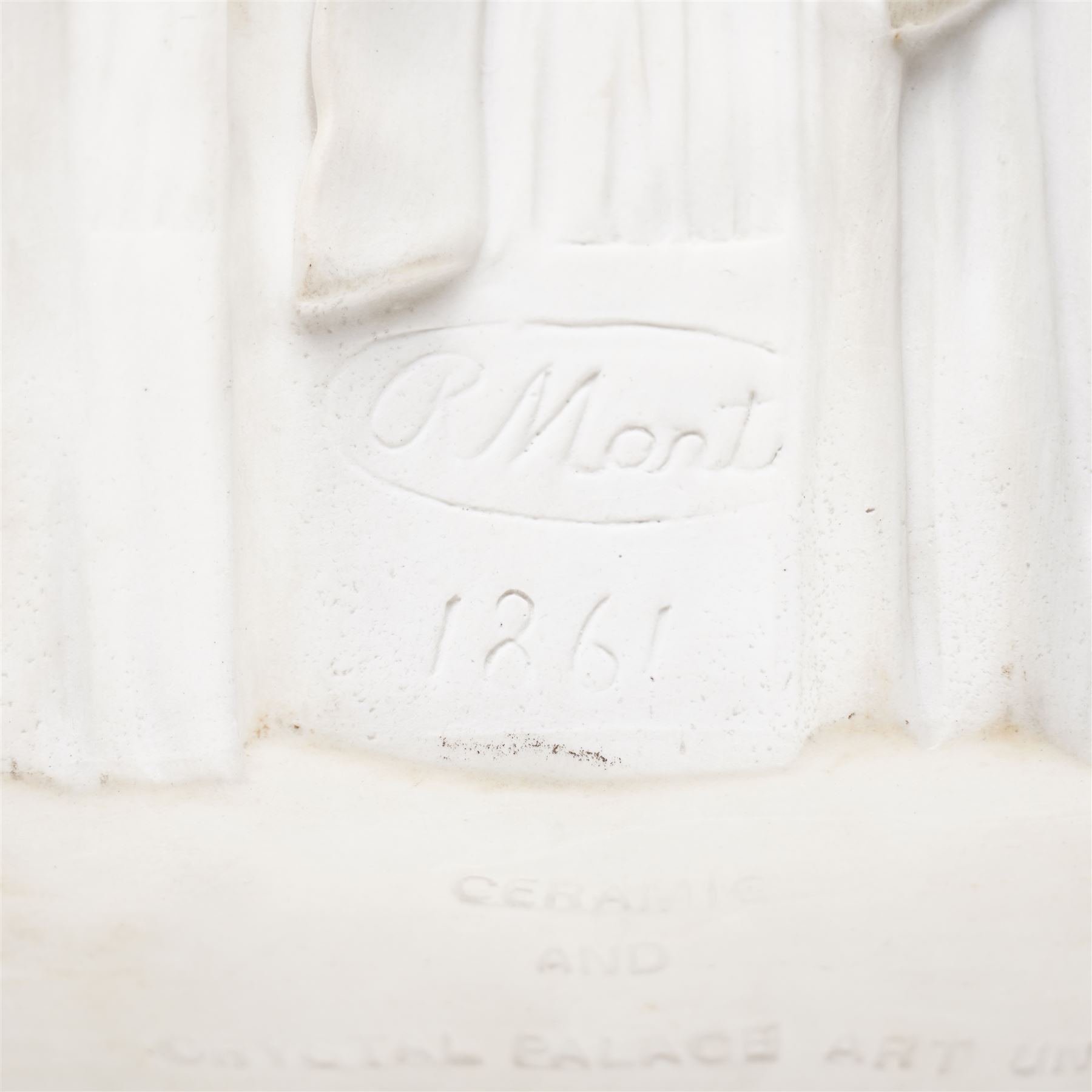 After Monti, Raffaele - 'The Bride', 19th century Copeland Parian bust, stamped Copeland and incised R Monti 1861 to the back, impressed Ceramic Crystal Palace Art Union to underside, H37cm