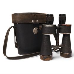 WWII German Pair of  7x50 Binoculars, stamped to the back plate '7x50 beh (T) 380587 KF' a...