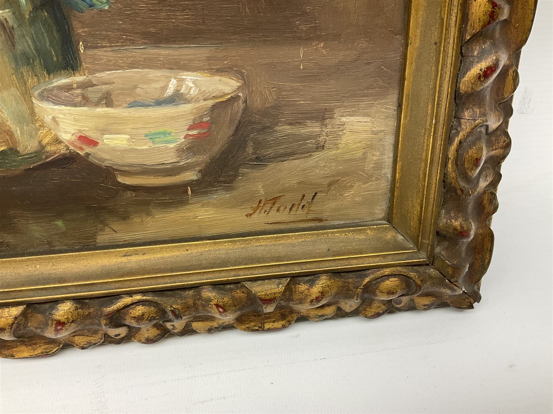 Harold Todd (Robin Hood's Bay 1894-1977): Still Life of Flowers in a Jug, oil on board signed 27cm x 35cm