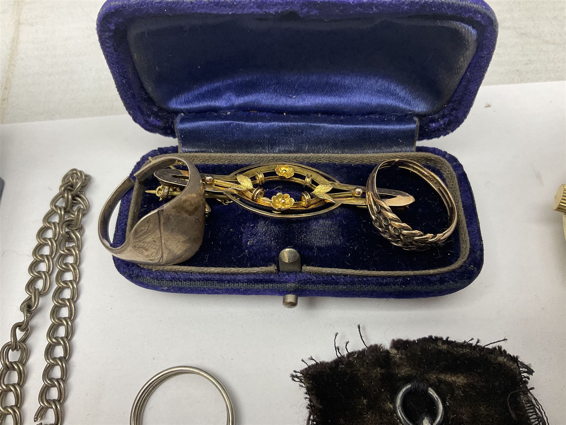 Four wristwatches including Seiko automatic, Sekonda, Timex and Ingersoll, silver Acme Lever pocket watch by H Samuel, 9ct gold keepers ring, silver and 9ct gold paste stone set cluster ring, silver and stone set silver jewellery and other vintage jewellery