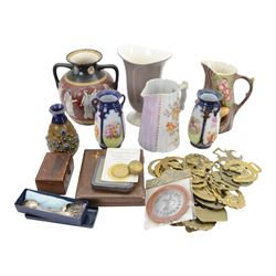 Small Doulton Lambeth jug, Hornsea jug, horse brasses and other collectables