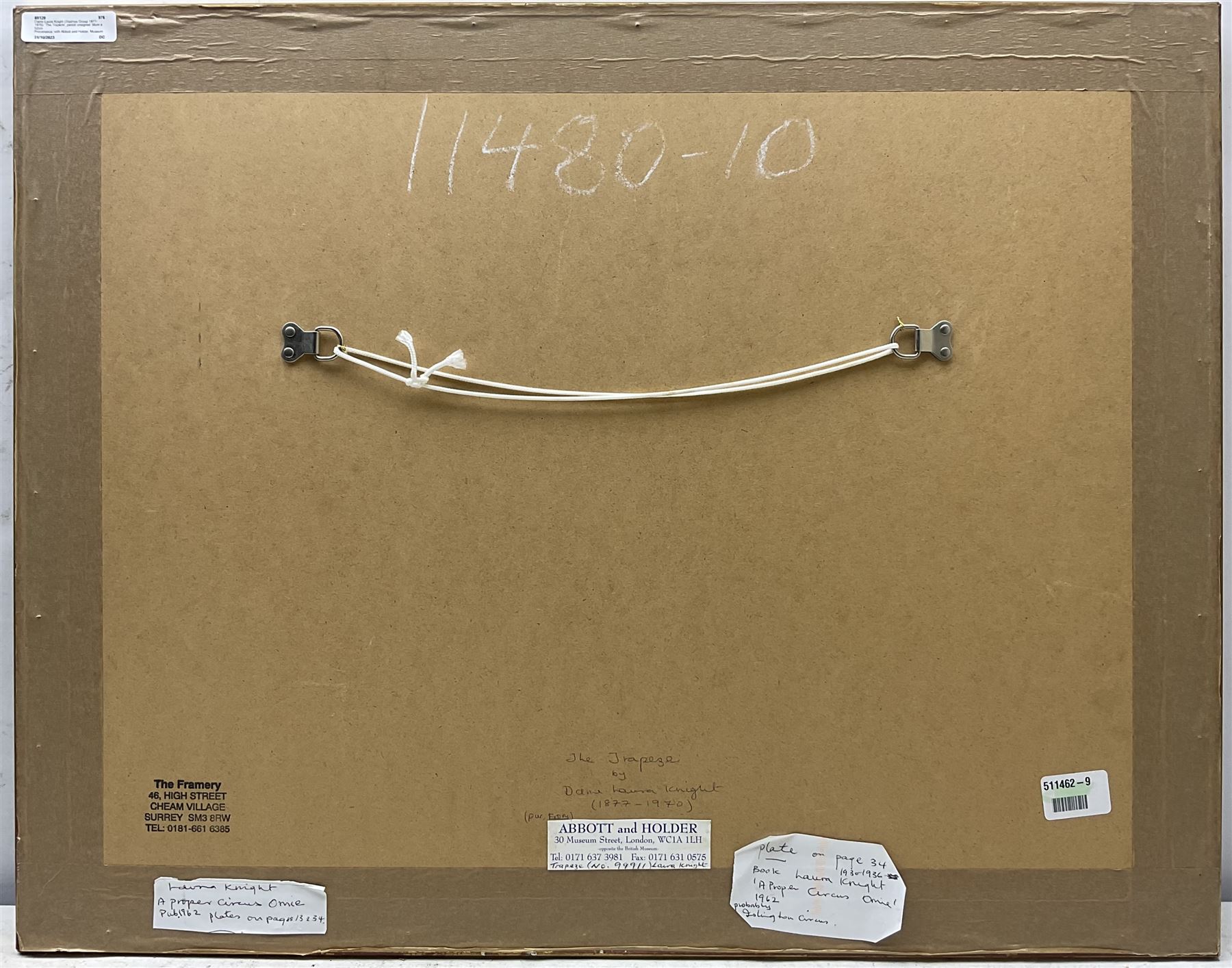 Dame Laura Knight (Staithes Group 1877-1970): 'The Trapeze', pencil unsigned 36cm x 52cm 
Provenance: with Abbott and Holder, Museum Street, London, label verso