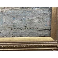 Kershaw Schofield (British 1872-1941): Windmill by the River, oil on canvas signed 29cm x 44cm