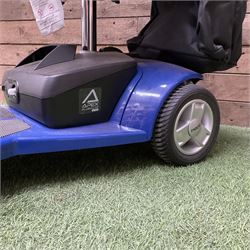 Pride four wheel electric mobility scooter in blue with key and charger - THIS LOT IS TO BE COLLECTED BY APPOINTMENT FROM DUGGLEBY STORAGE, GREAT HILL, EASTFIELD, SCARBOROUGH, YO11 3TX