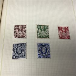 Great British Queen Victoria and later stamps, including perf penny reds, half penny 'bantam', King George V half crown seahorse, Queen Elizabeth II pre-decimal issues etc, housed in a green 'Windsor Album'