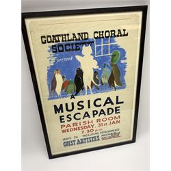 Local Interest: A Vintage poster, 'Goathland Choral Society present a Musical Escaoade [...]', framed and glazed, overall H49.5cm L34cm