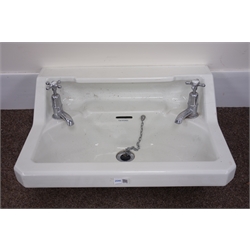  Twfords basin with two traditional pillar taps, W58cm  