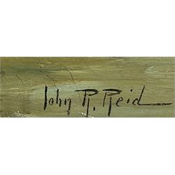 John Robertson Reid (Scottish 1851-1926): 'Herring Harvest Staithes', oil on canvas signed, titled verso 39cm x 74cm