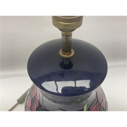 Moorcroft Anemone pattern table lamp , H35cm