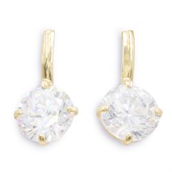 Two pairs of 9ct gold cubic zirconia stud earrings,
