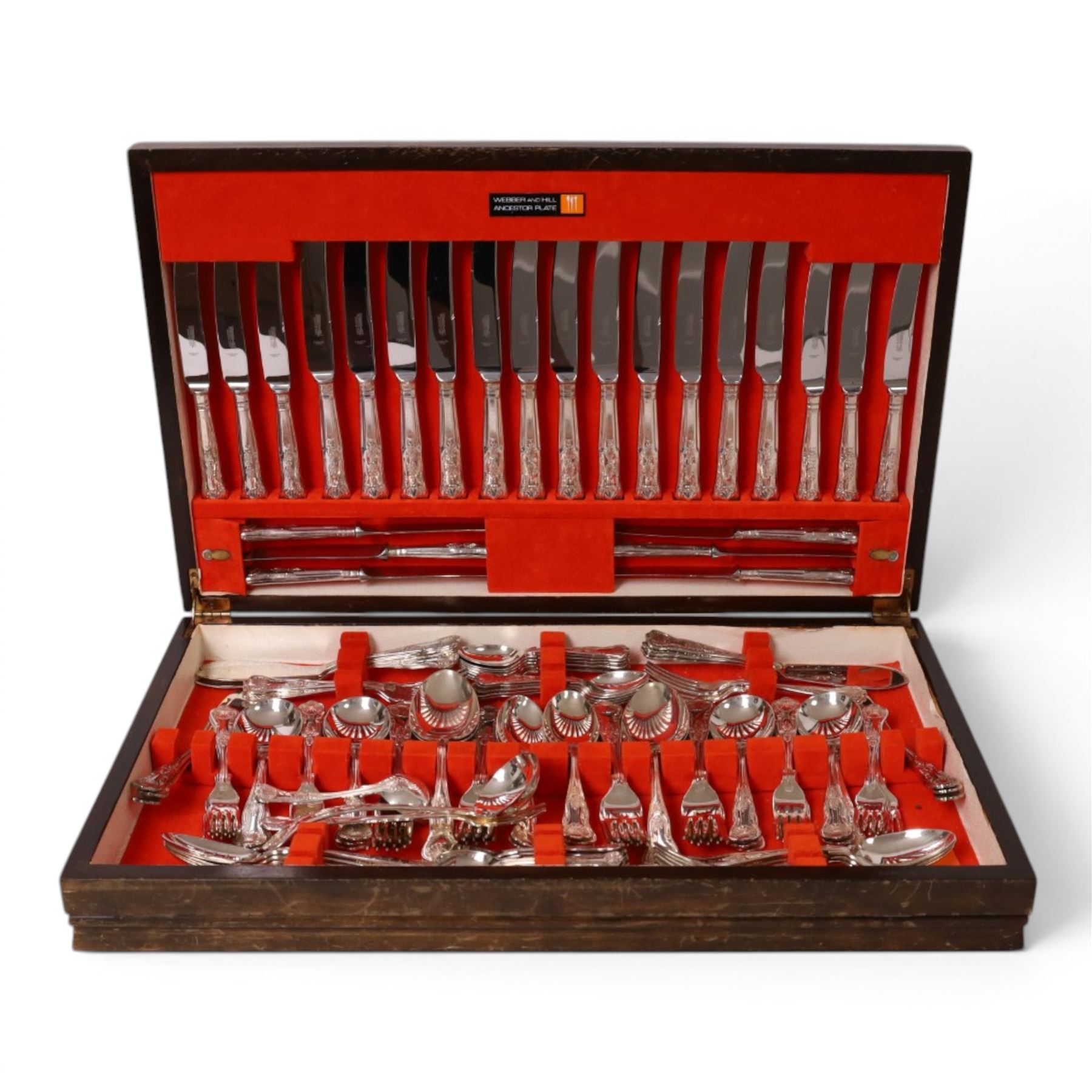 Kings pattern canteen of cutlery by Webber and Hill