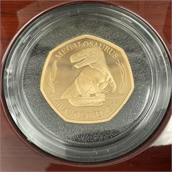 The Royal Mint United Kingdom 2020 'Tales of the Earth Megalosaurus' gold proof fifty pence coin, cased with certificate