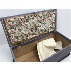 *Victorian upholstered ottoman blanket box, single hinged lid, W127cm, H51cm, D58cm