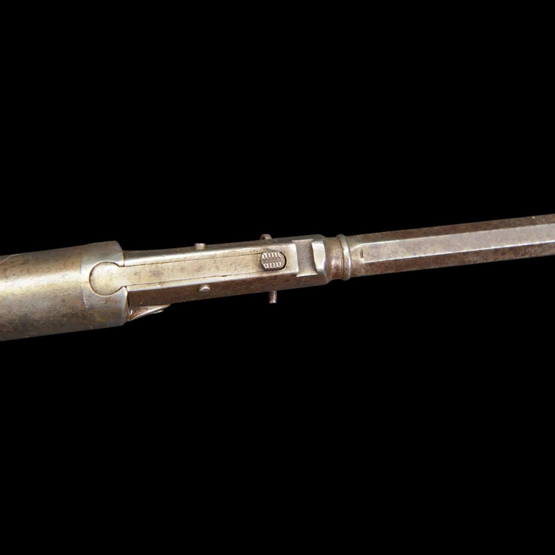Air rifle with  octagonal and circular barrel, possibly Belgian but seemingly unmarked, L90cm