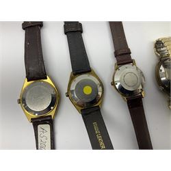 Eight automatic wristwatches including Onsa, Swiss Emperor, Presta, Certina, Bimesa, Jowissa and Kienzle