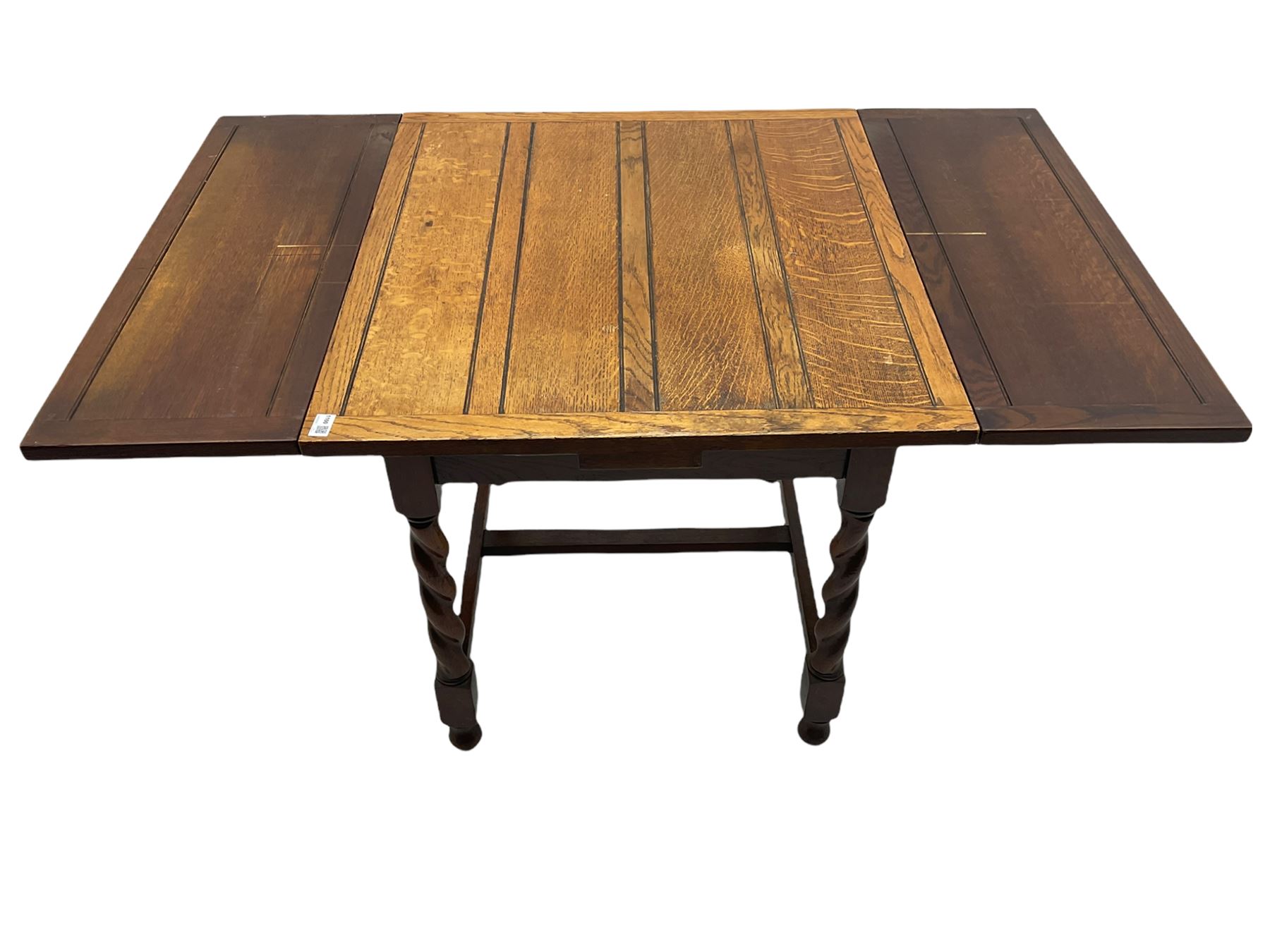 Early 20th century oak barley twist drawer-leaf dining table