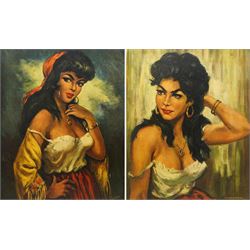 After Torino & H Walter (Mid-20th century): Portrait of a Mediterranean Woman and Romano G...