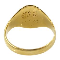 18ct gold signet ring, Birmingham 1960