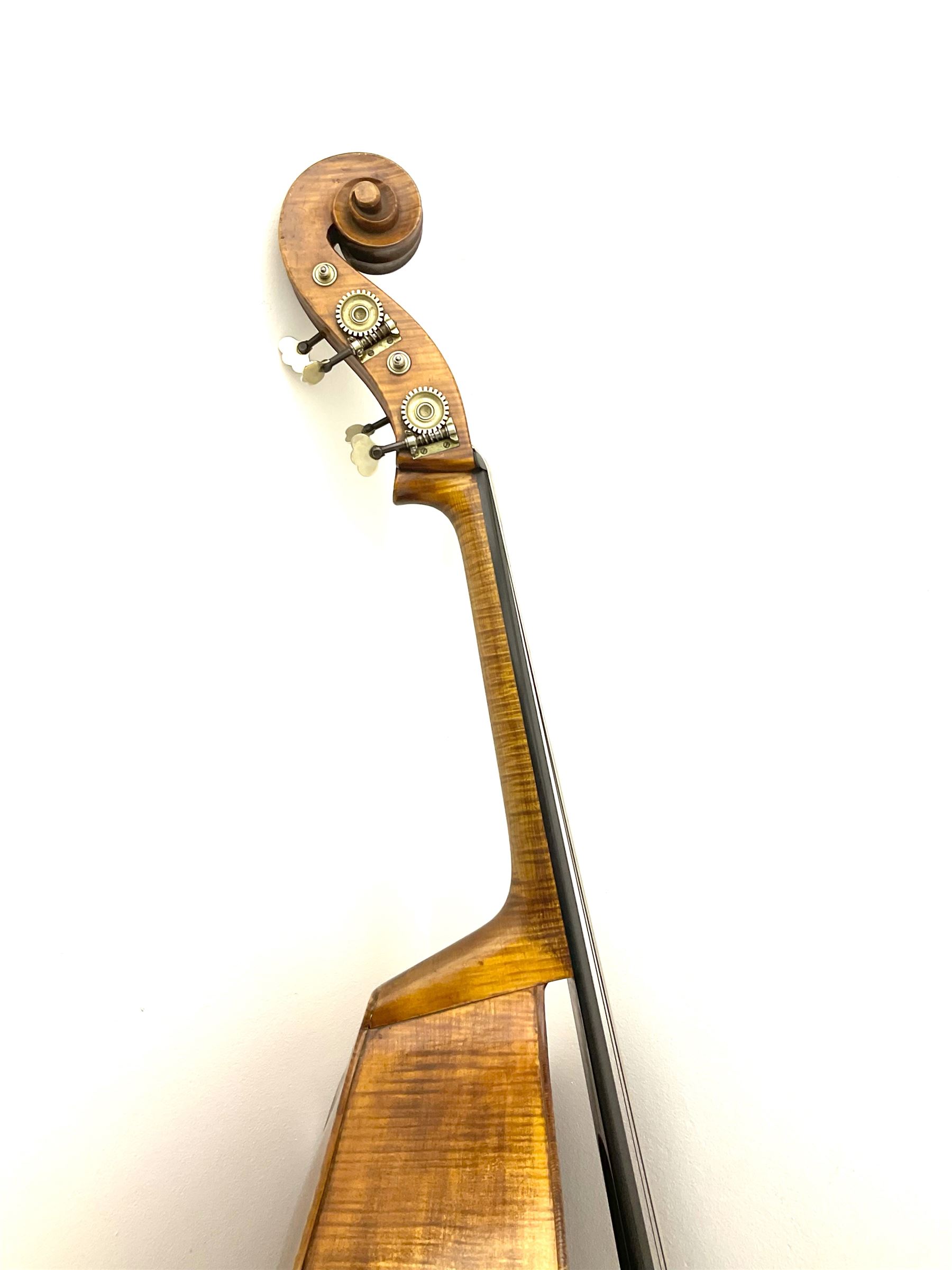 Fine double bass by Albert Volkmann double bass specialist of Schonbach Bohemia c1910, with 110cm (43.25