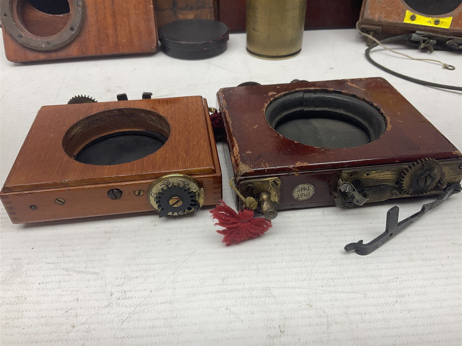 Selection of Brass Camera Lenses, to include Ross London lens 8 1/2 x 6 1/2, Beck Symmetrical lens, etc together with lens holders 