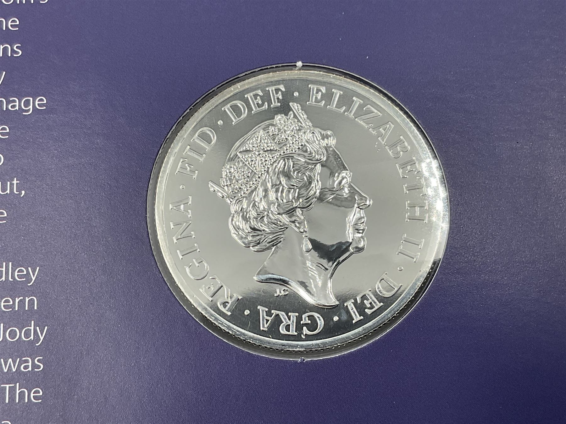 The Royal Mint United Kingdom 2015 fine silver fifty pound Britannia coin, on card