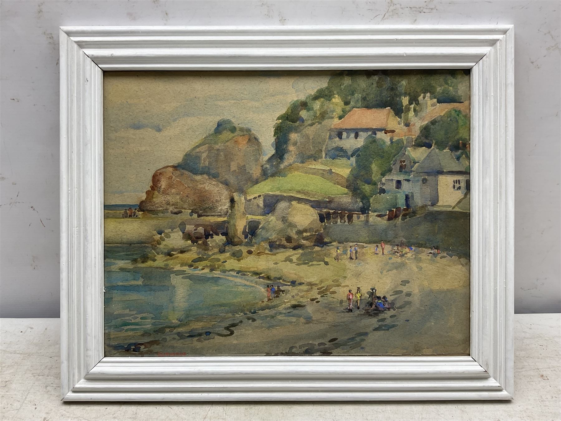 Clitheroe (British 20th century): ‘Babbacombe Bay - Devon’, watercolour signed, titled and dated 1950 verso 27cm X 35cm