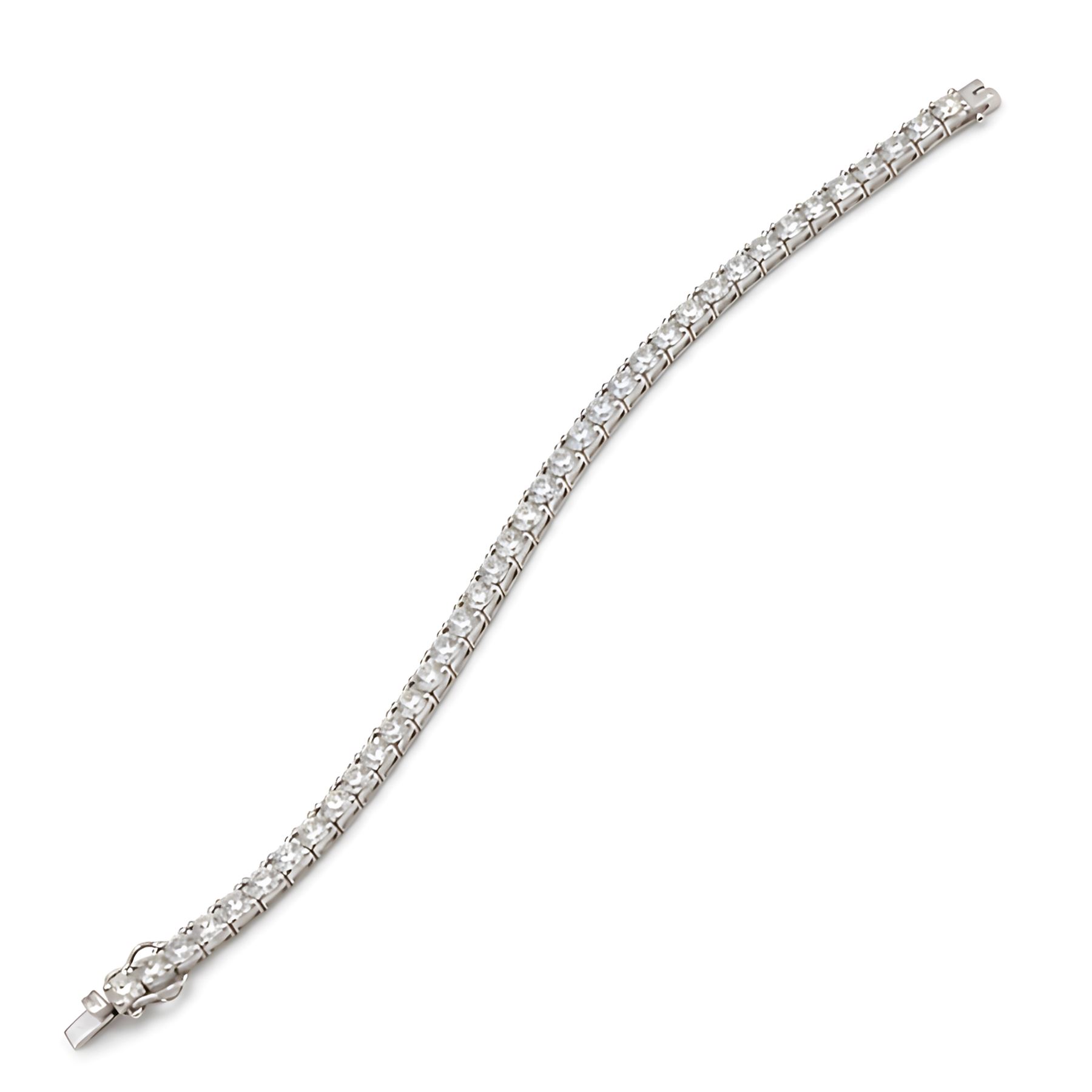 18ct white gold diamond bracelet, set with thirty-eight round brilliant cut diamonds, stamped 750, total diamond weight approx 11.45 carat