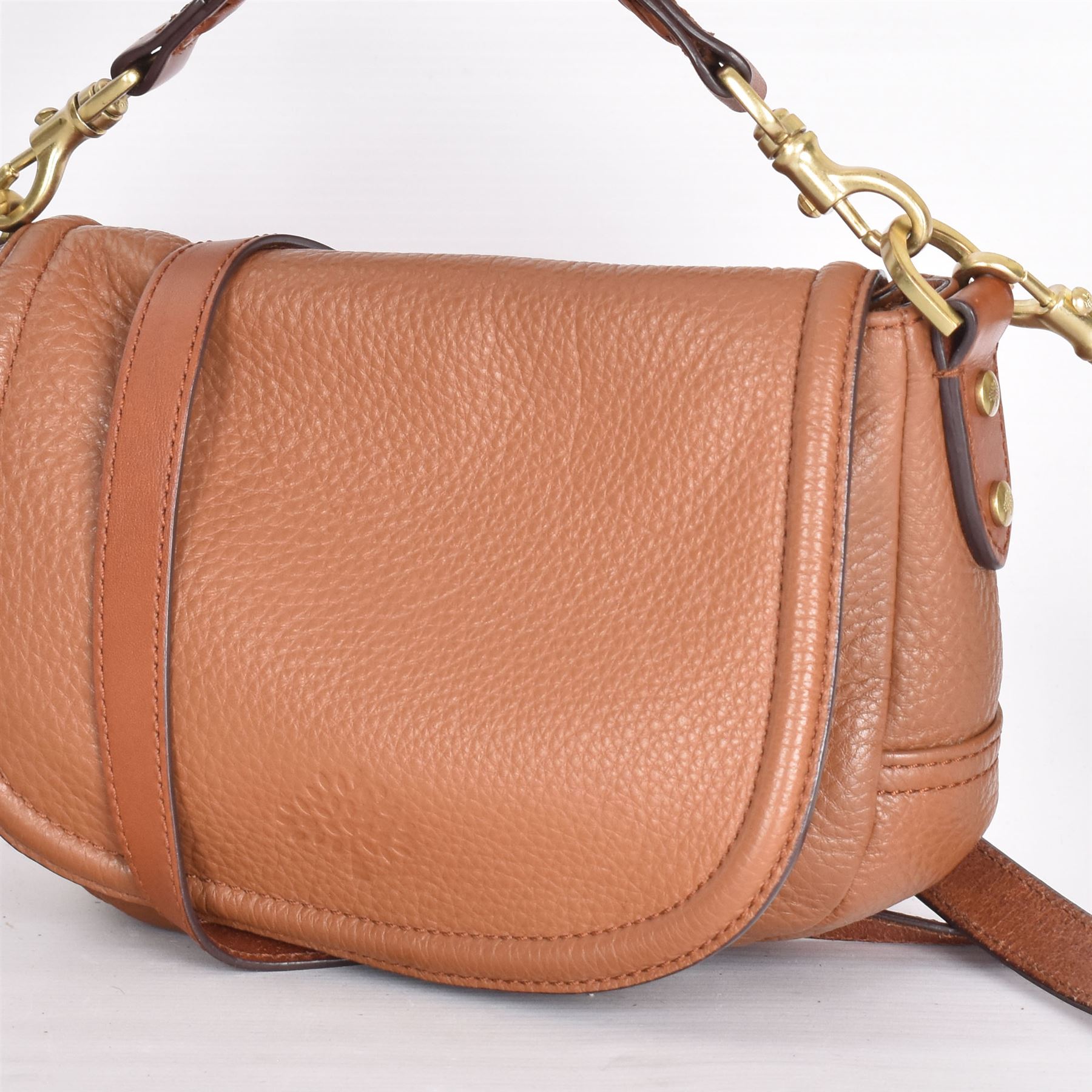 Mulberry Effie satchel handbag, in soft pebbled tan leather, with impressed Mulberry tree mark to front cover, plaited handle and detachable shoulder strap, serial no. 1855441, bag H19cm, W25cm