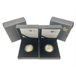 Two The Royal Mint United Kingdom silver proof two pound coins, comprising 2009 'Charles Darwin' and 2010 'Florence Nightingale', both cased with certificates