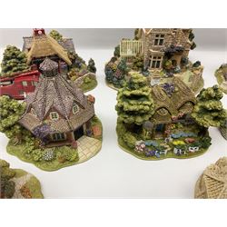Ten Lilliput Lane models, to include Firemans Watch, The Rest House and Green Gables, Titmouse Cottage etc, all with deeds and original boxes (10)