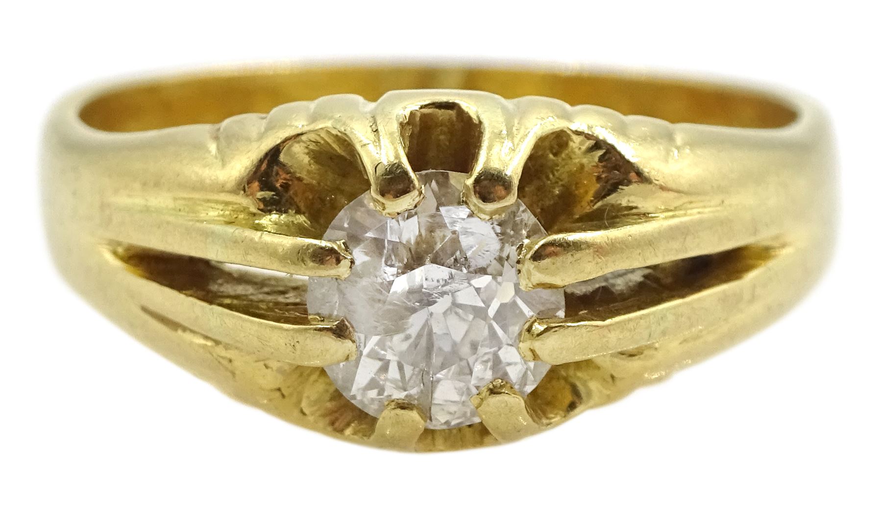 18ct gold single stone old cut diamond ring, Birmingham 1967, diamond weight approx 0.95 carat