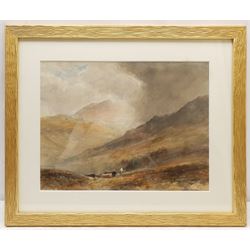 Edward Tucker Snr (British 1825-1909): Highland Landscape with Cows and Figure, watercolour signed 29cm x 38cm