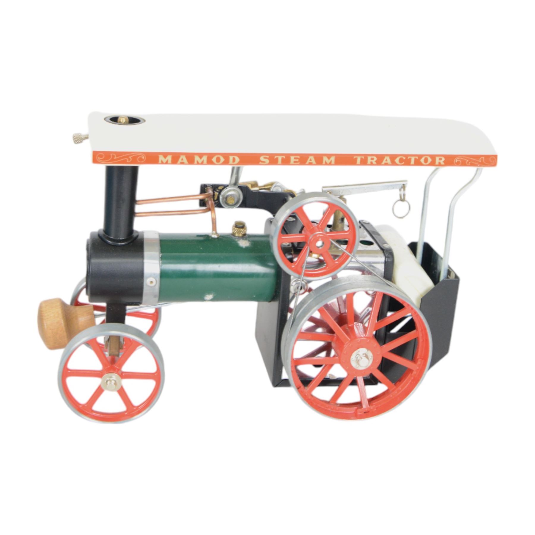 Mamod TE1A Steam Tractor live steam engine, in black, red and green finish, boxed 