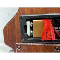 Aria Sinsonido mahogany electric travel guitar, serial no.0502385 L86cm; in original gig bag with earphones and GM11 Minituner; together with Fender Sidekick Reverb 25 amplifier and Marshall MG Series 15DFX amplifier (3)