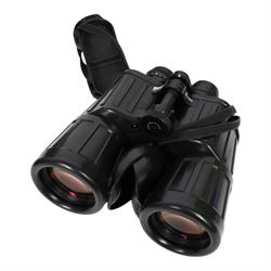 Pair of Zeiss 15x60 T* Marine Binoculars, black rubber armoured body with attached rubber lens covers, serial number 205269, made in West Germany, with Carlton soft carry case and long strap