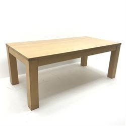 Barker and Stonehouse rectangular oak dining table, square supports, W200cm, H78cm, D100cm