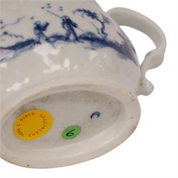 Worcester blue and white cream boat, decorated in the Two Porter Landscape pattern, circa 1765-1775, L13.5cm